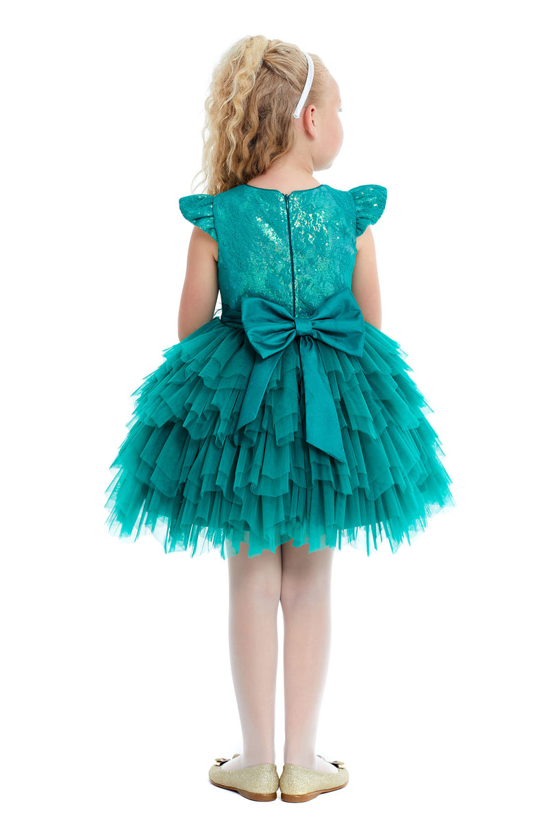 Girls Emerald Dress with Tutu Skirt