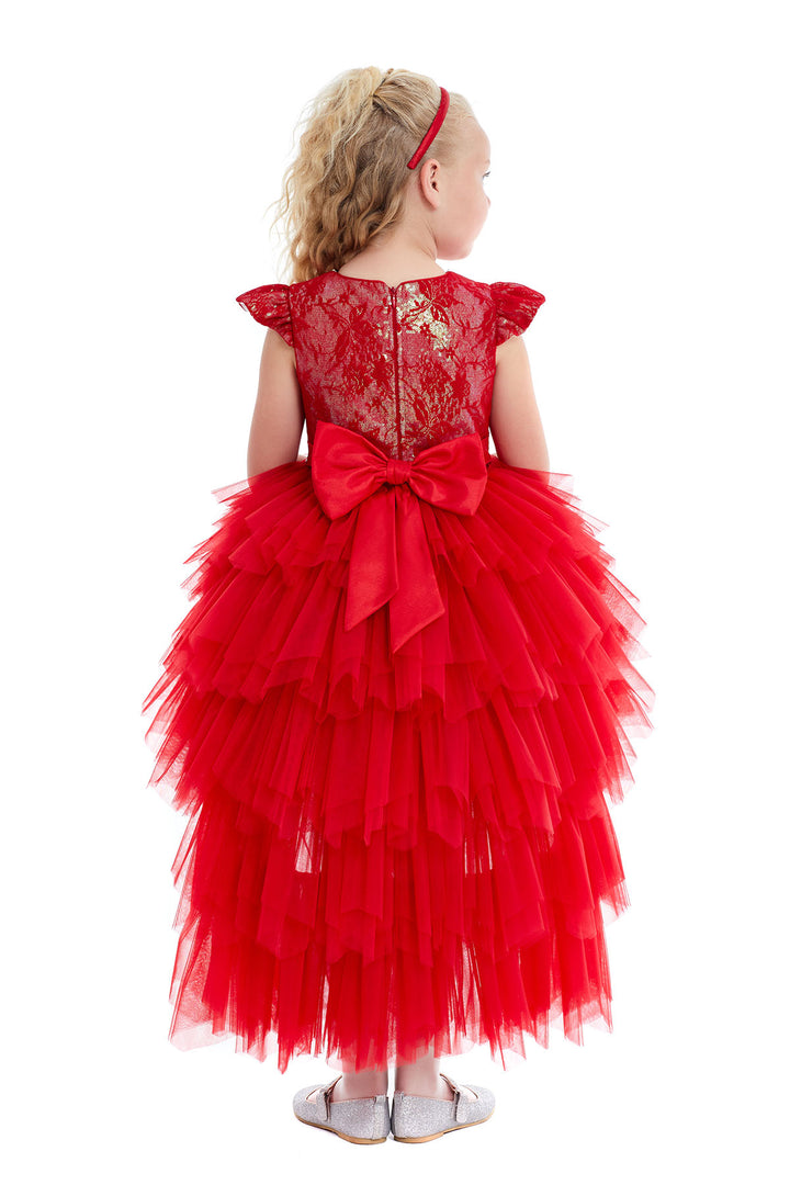 red girls dress Girls Red Dress Hi-Low Style