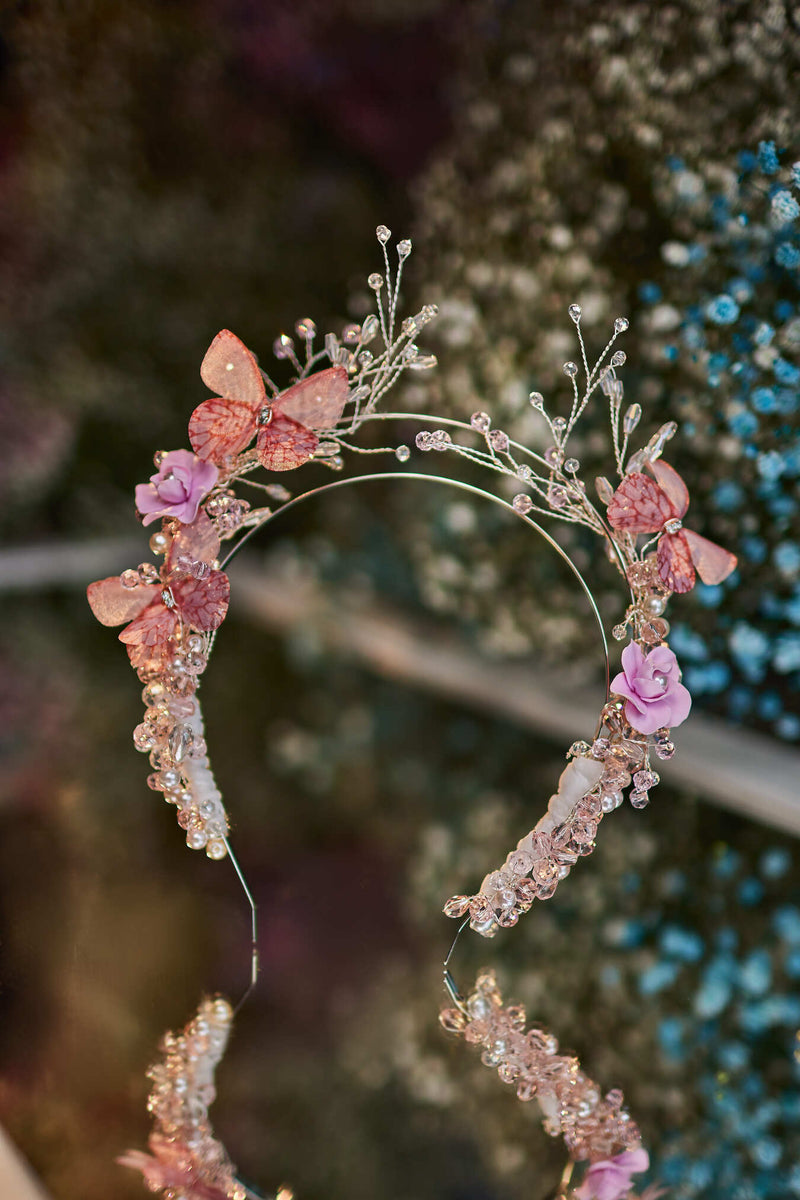 Meadow Hairband with Butterflies