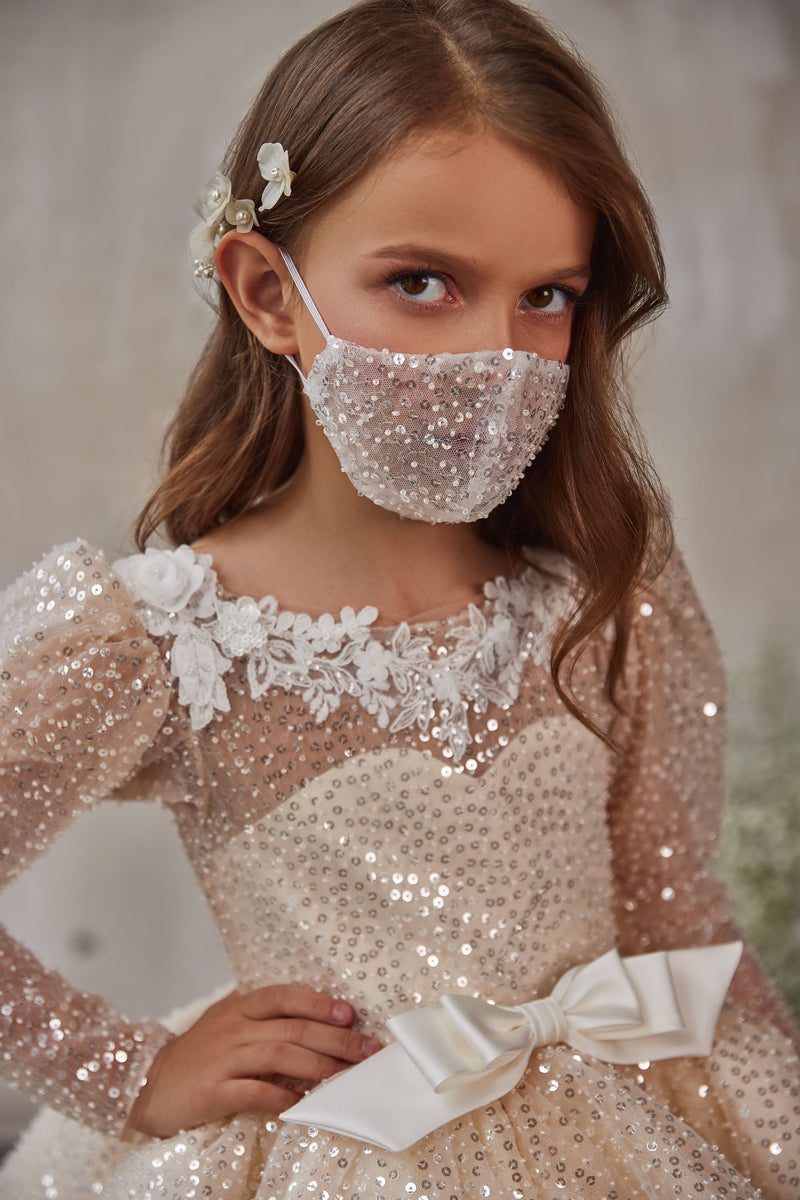 Sequined Glam Kids Face Mask