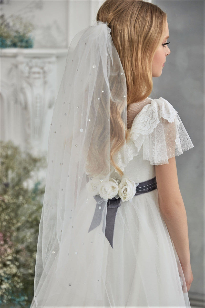 Communion Veil with Crystals - Mia Bambina Boutique