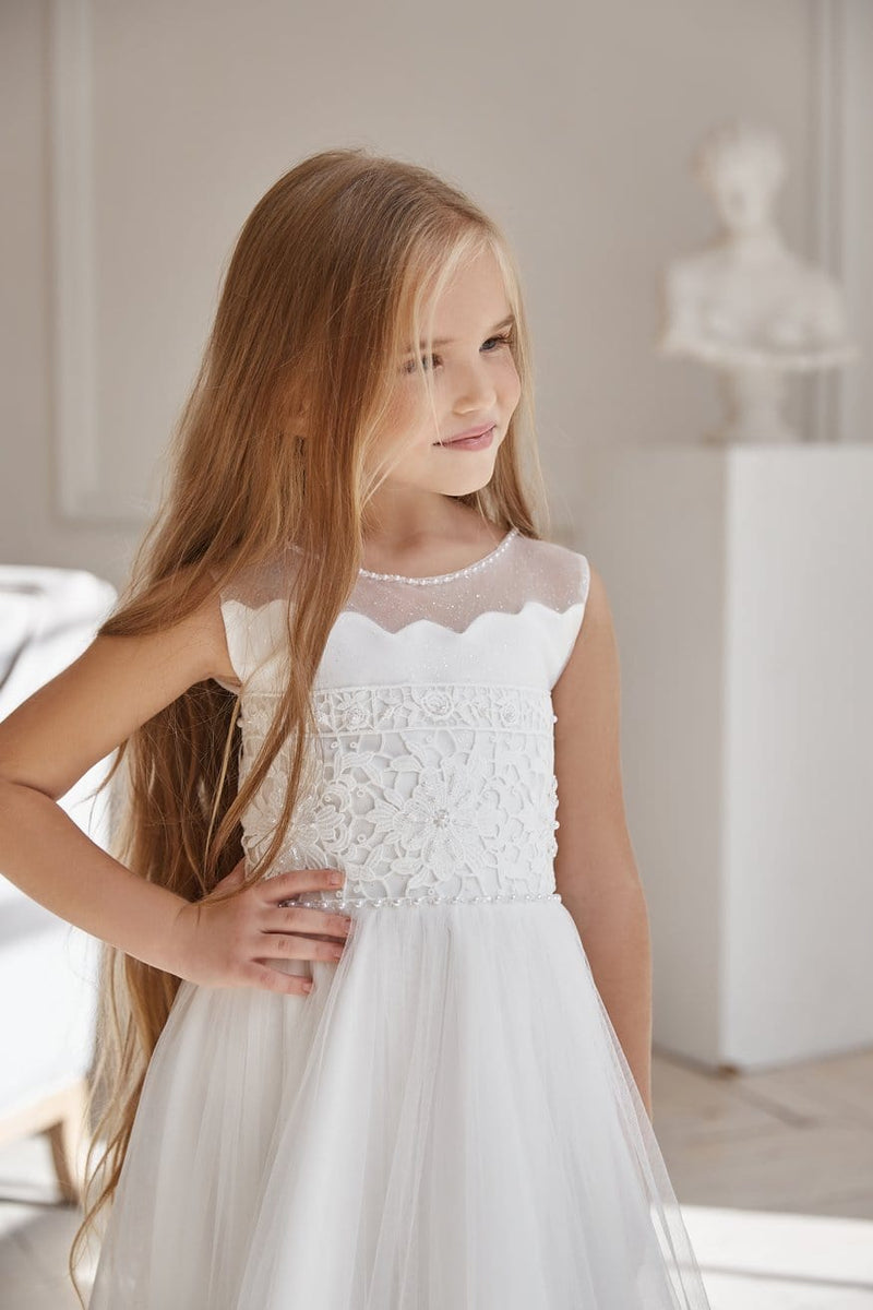 AB041 Boho Chic Communion Dress - Mia Bambina Boutique