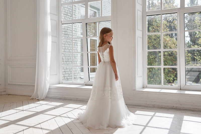 boho chic first communion dress Boho Style Butterflies Sleeves First Communion Dress Celestial 3314 Pre-order 7-8 years / As in the photo Ivory