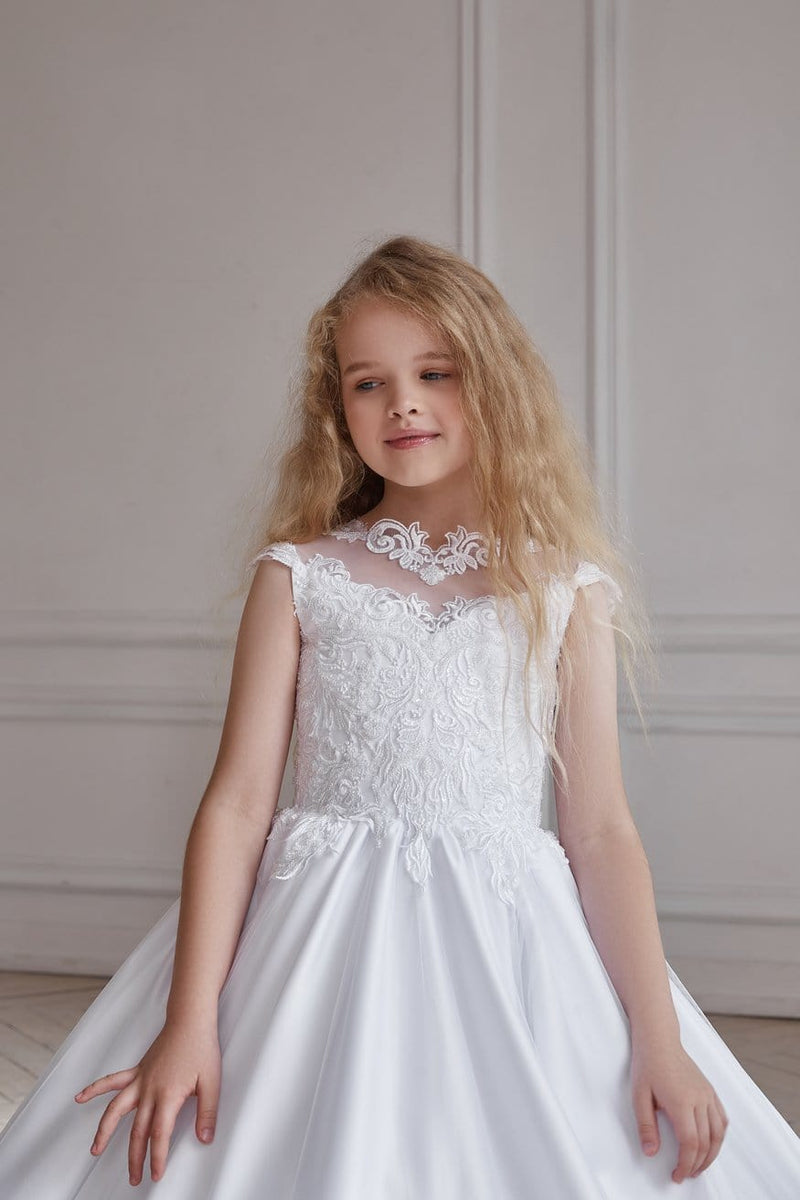 AB048 Classy Communion Dress - Mia Bambina Boutique