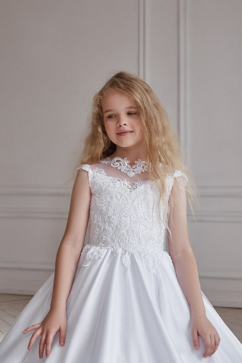 Long Classy First Communion Dress with a Train Long Classy First Communion Dress with a Train
