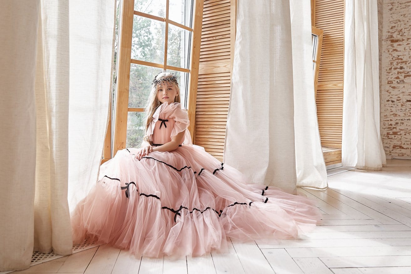 AB049 Tulle Flower Girl Dress - Mia Bambina Boutique