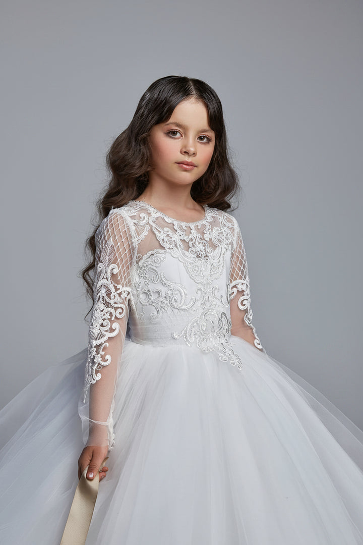 Girls Waterfall Layered Ballgown