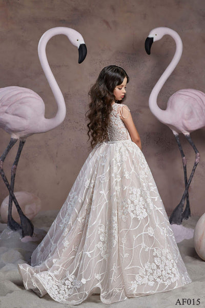 AF015 Lace Communion Dress - Mia Bambina Boutique