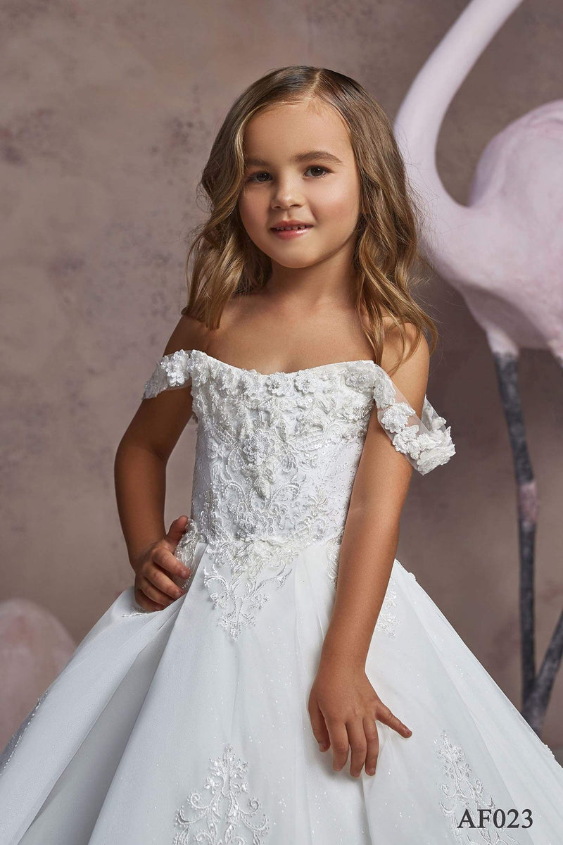 Little Girl Off the Shoulder Dress for Weddings Little Girl Off the Shoulder Dress for Weddings