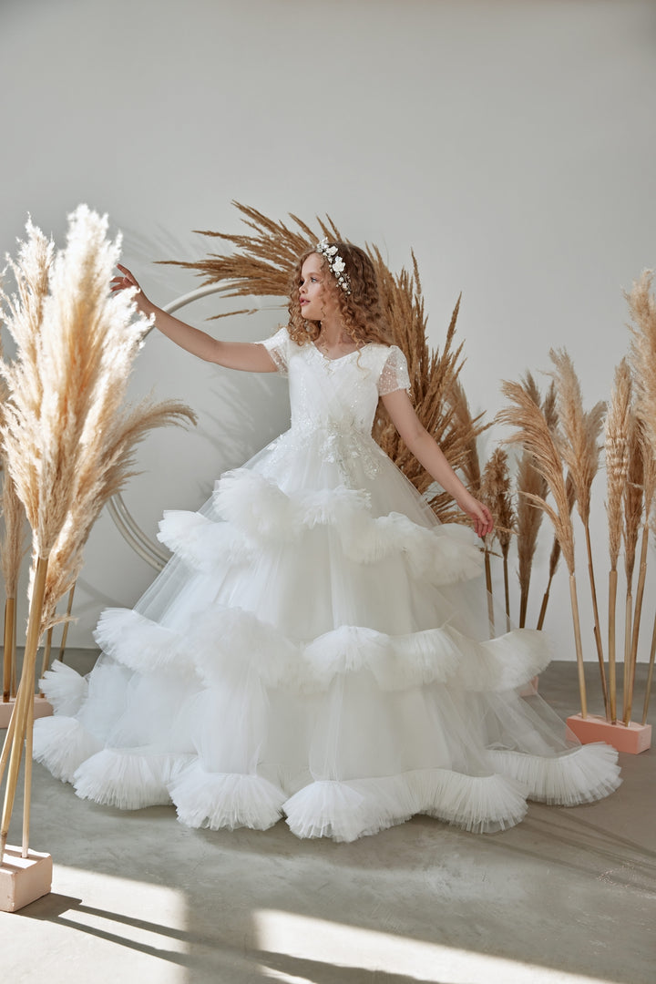 Flower Girl Dresses: Whimsical Tiered Ruffle Flower Girl Dress - Mia Bambina Boutique