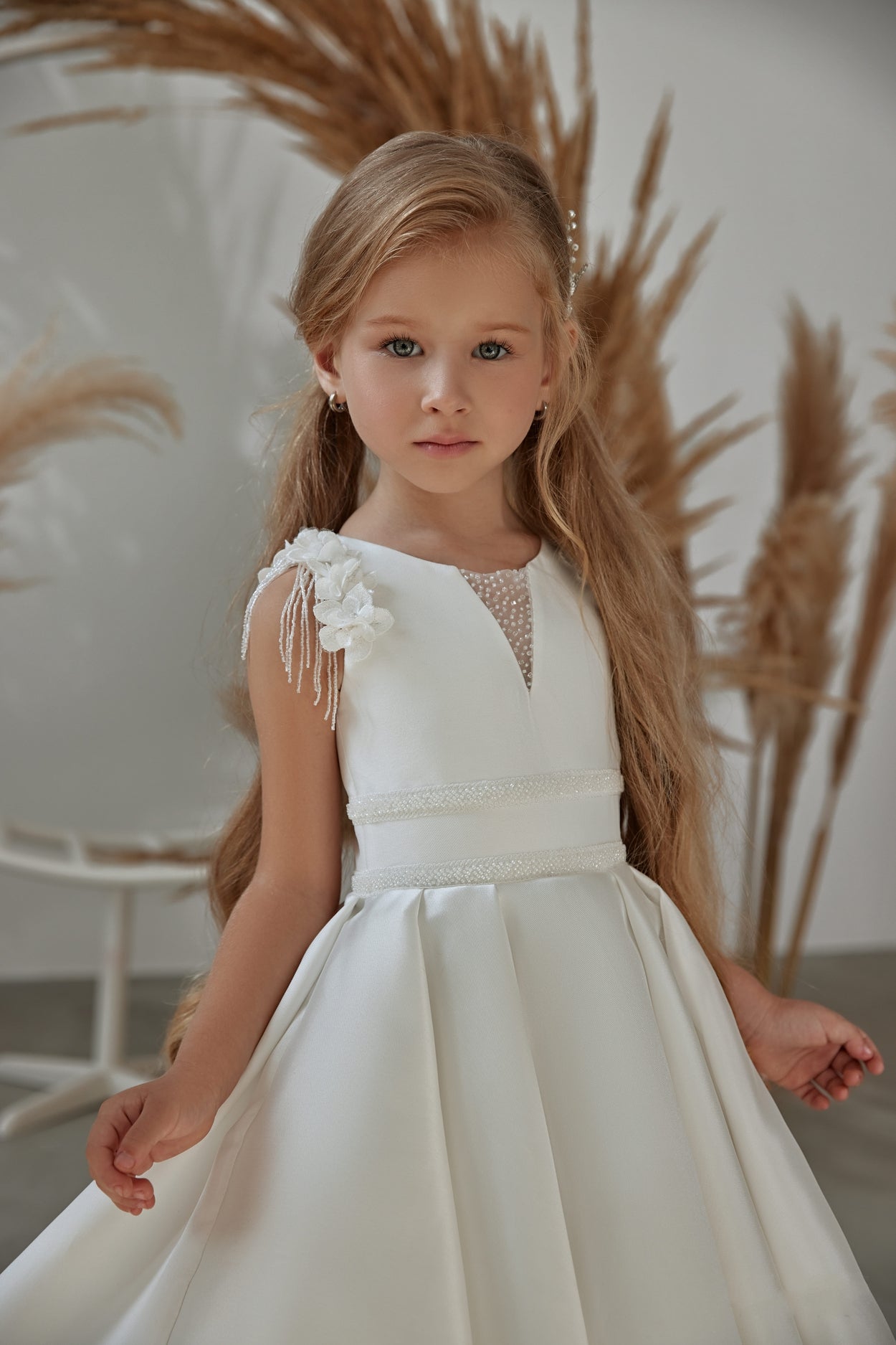 Modern Mikado Satin Fit Flare Communion Dress Pre-order Size 7-8