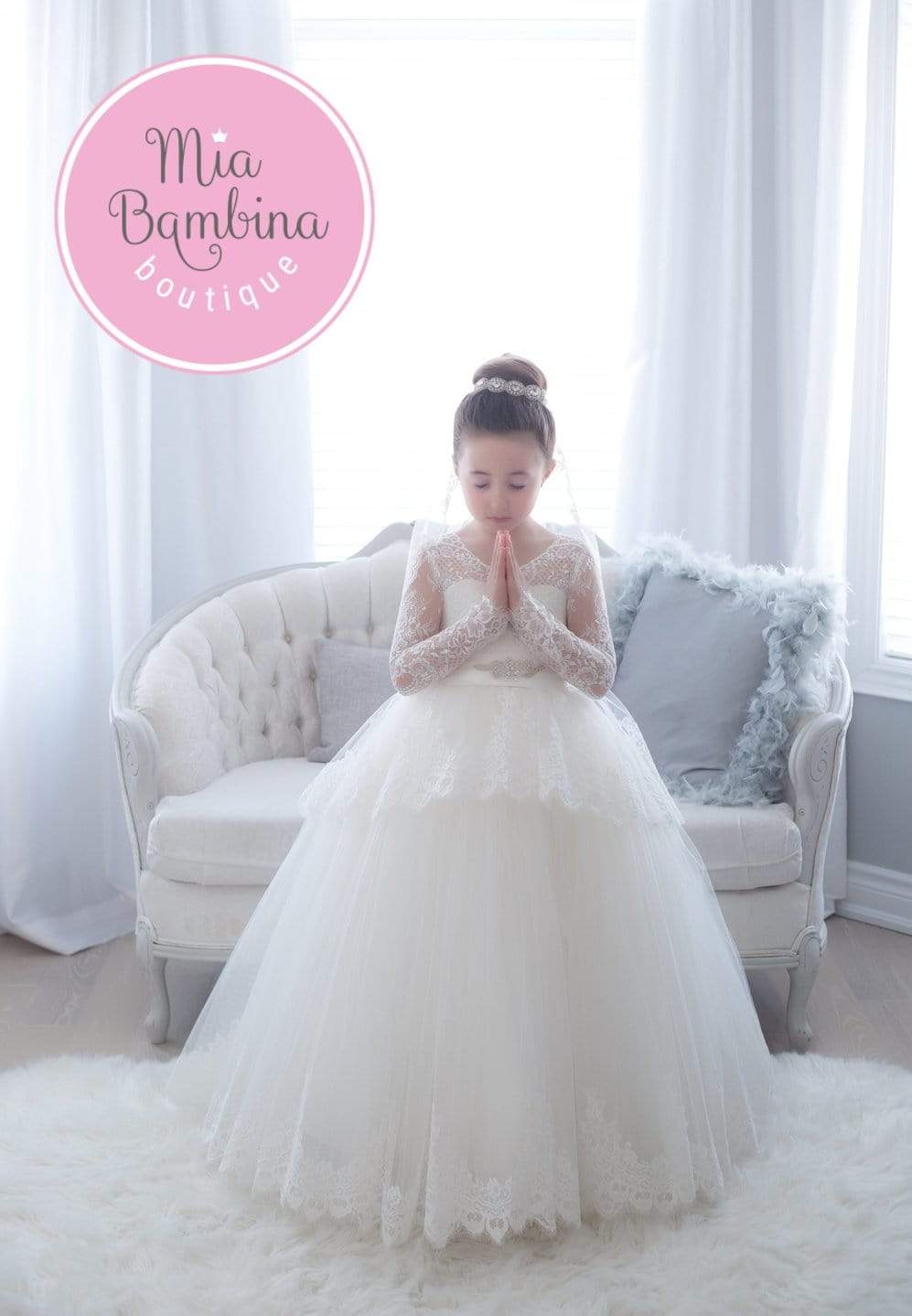 Angelina First Communion Dress Size 12 / White
