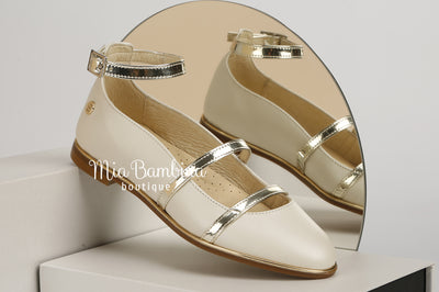 Girls Flat Dress Shoes with Ankle Strap