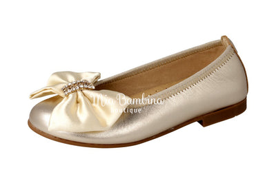 Girls Ballerina Shoes with a Diamond Bow