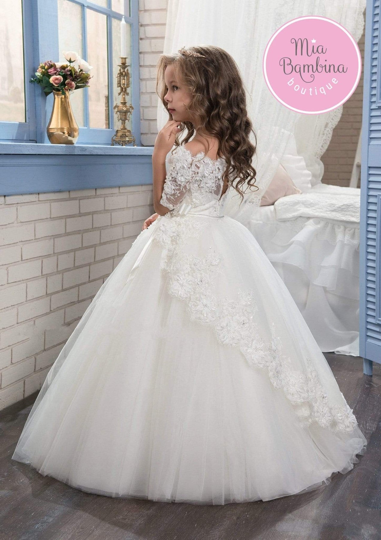 Buffalo Little Girls Wedding Dress – Mia Bambina Boutique