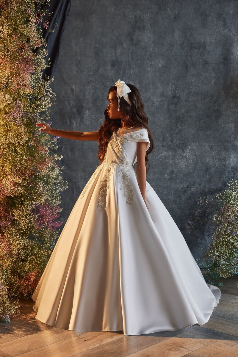 Classic Junior Bridesmaid Dress Shawl Collar Size 5T-6 Classic Junior Bridesmaid Dress Shawl Collar Size 5T-6