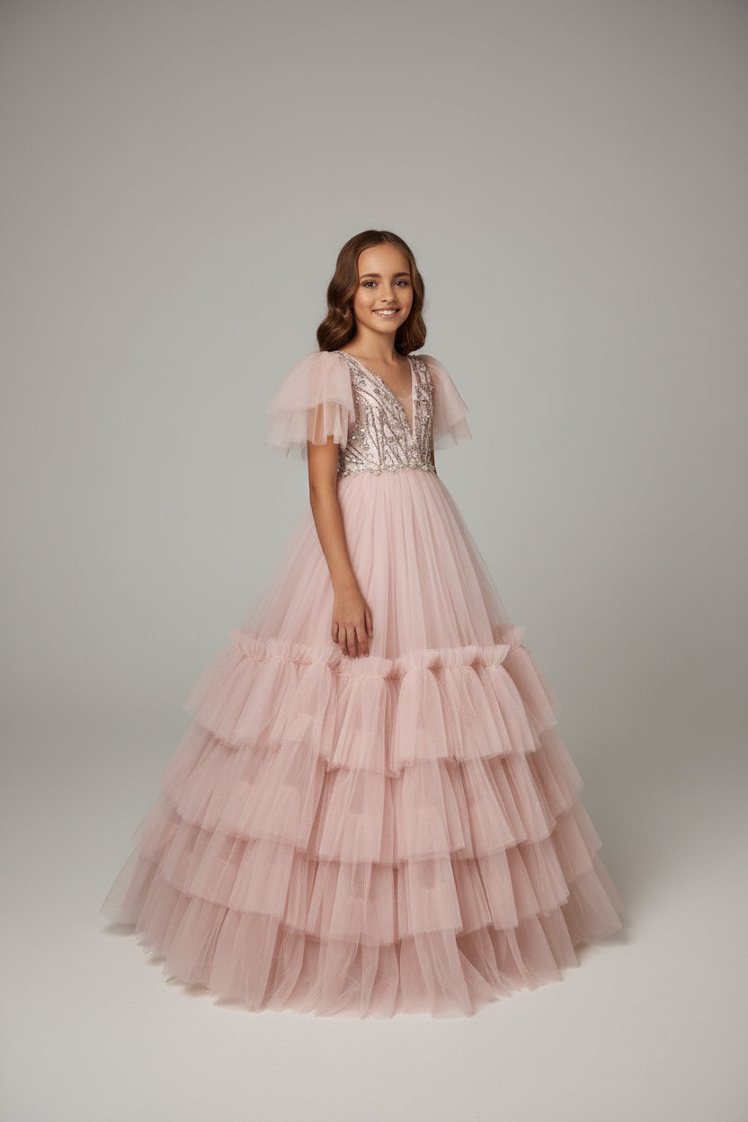 Blush Flower Girl Dress For Weddings Pre-order Size 9-10 / Blush