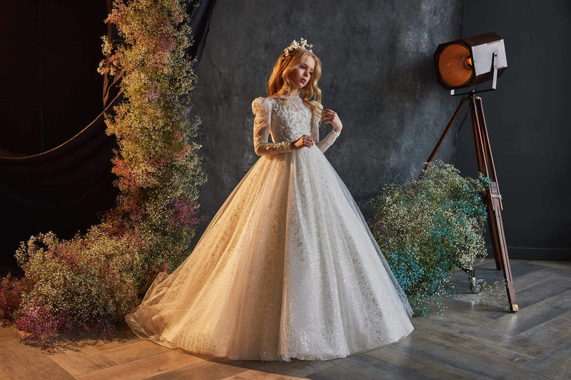 Buy Luxurious Sparkly White Junior Bridesmaid Dress Buy Luxurious Sparkly White Junior Bridesmaid Dress