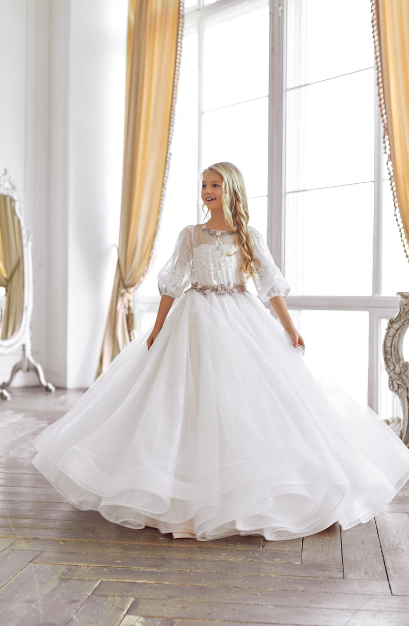 Marine A-line Flower Girl Dress Marine A-line Flower Girl Dress