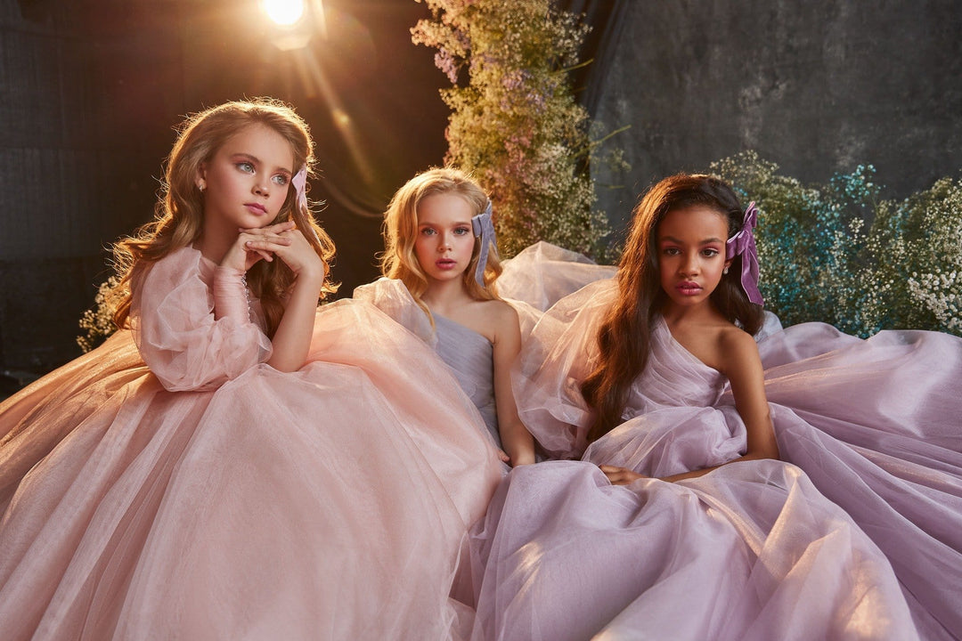 bridesmaid dresses young High Low Satin Junior Bridesmaid Dresses,Pink Little Girls Birthday Party Dress,JB00079, J8 / Pink