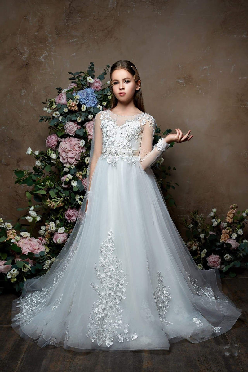 Paloma Mia Wedding Dresses Paloma-First Communion Dress With Long Sleeves Pre-order Size 7-8 Ivory Paloma Mia Wedding Dresses Paloma-First Communion Dress With Long Sleeves Pre-order Size 7-8 Ivory