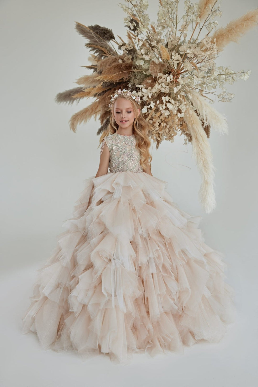 Sleeveless Tiered Maxi Dress for Flower Girls Pre-Order 12