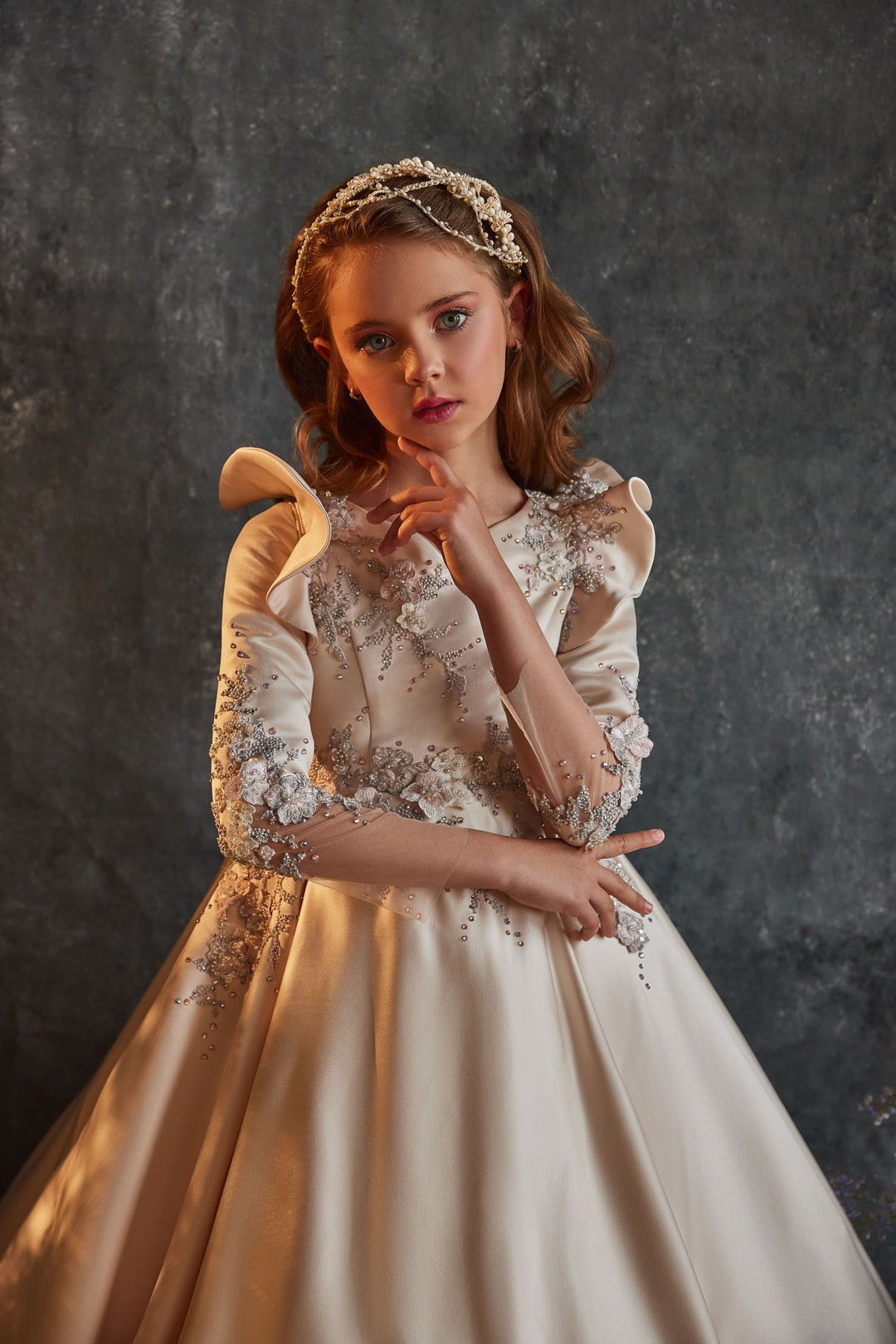 Satin Junior Bridesmaid Dress Butterfly Sleeves Satin Junior Bridesmaid Dress Butterfly Sleeves