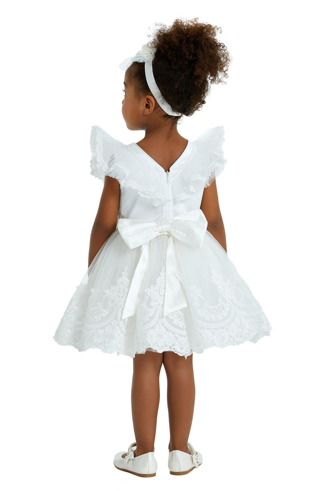 Olivia Toddler Lace Dress with Ruffle Sleeves Size 2T / Ivory Olivia Toddler Lace Dress with Ruffle Sleeves Size 2T / Ivory