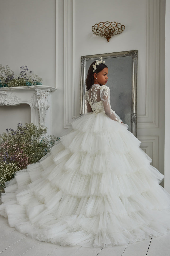 junior bridesmaid dresses with sleeves Ruffled Gown Pre-order Size 5T-6 teenage girl wedding junior bridesmaid dresses for 12 year olds Pink & Blue Gender Colour:navy pinstripe and sleeveless marilyn-241129
